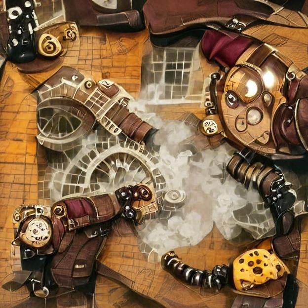 Steampunk Adventure Scene for Dungeons and Dragons