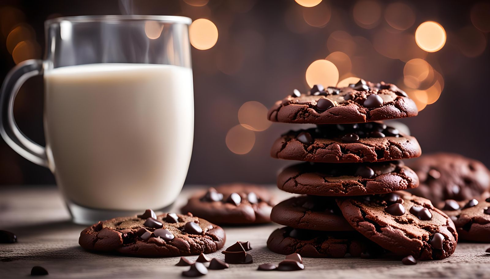 Chocolate Chip Cookies and Milk Still Life