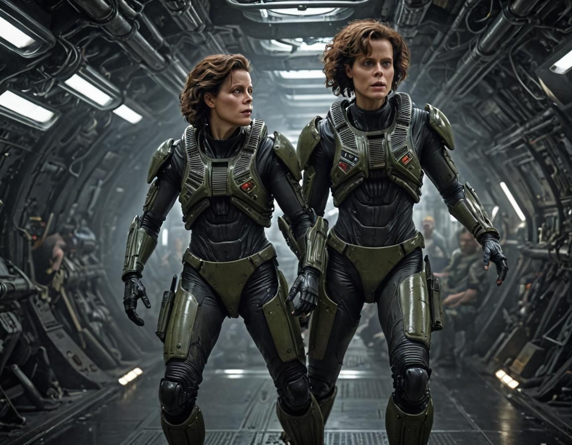 Ellen Ripley in Cyberpunk Digital Art