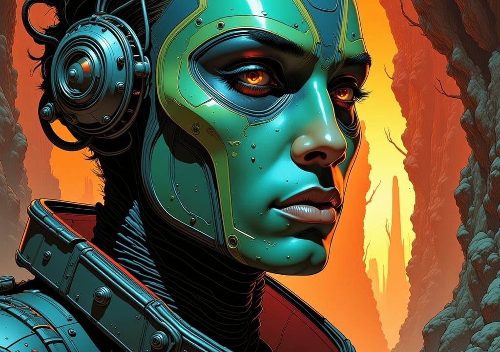 Extraterrestrial Prince Portrait in Moebius Style