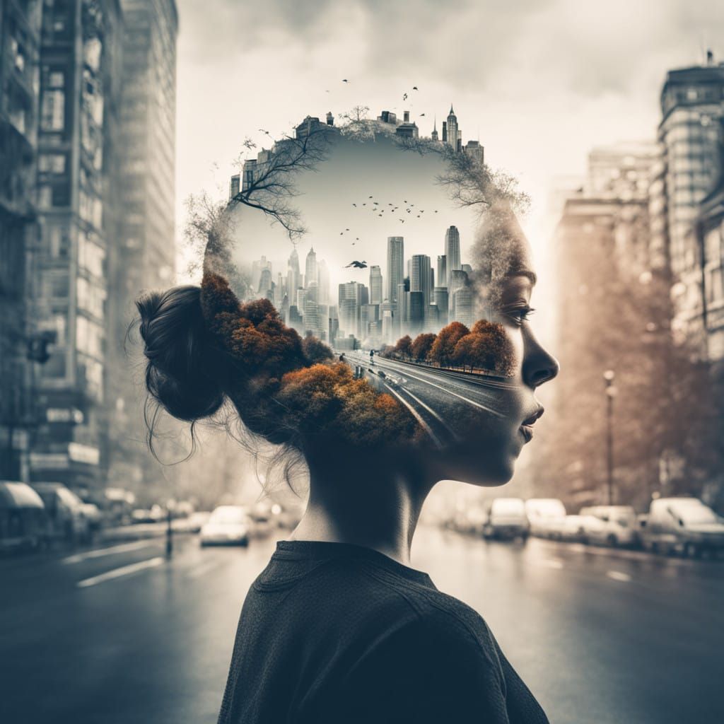 Double Exposure Art: Merging Worlds in Surreal Compositions