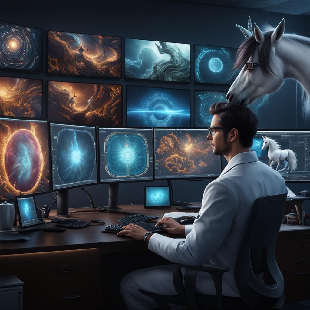 Doctor and Unicorn: Detailed Matte Painting