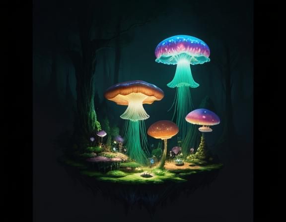 Jellyfish Float Through Toadstool Forest: Beatrix Potter Sty...