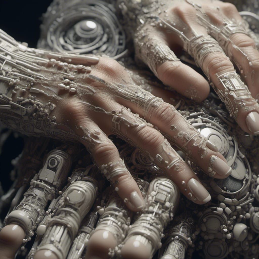 Hyperrealistic AI Hand with Modified Finger Count