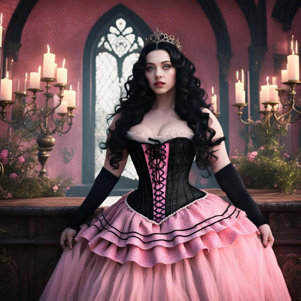 Gothic Fairytale Aurora: Detailed Matte Painting