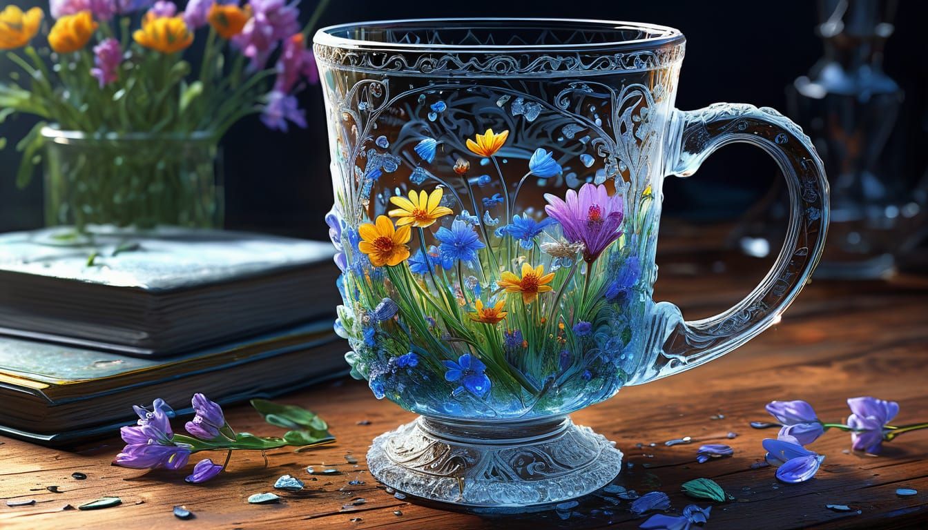Spring Elegance in a Crystal Mug