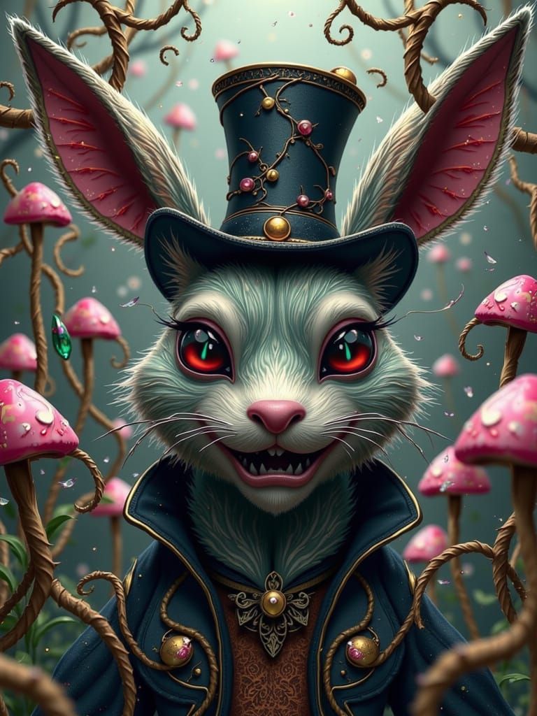 Dark Easter Bunny Terrorizes Whimsical Wonderland