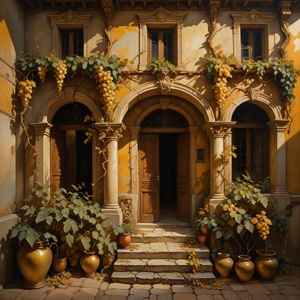 Ethereal Twilight Scene in Baroque Oil Painting Style