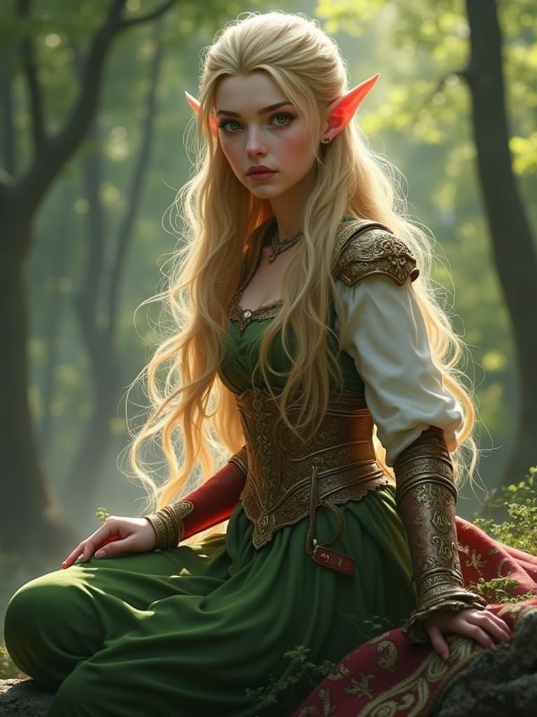 Stunning Elf Portrait in Hyper-Realistic Digital Art Style
