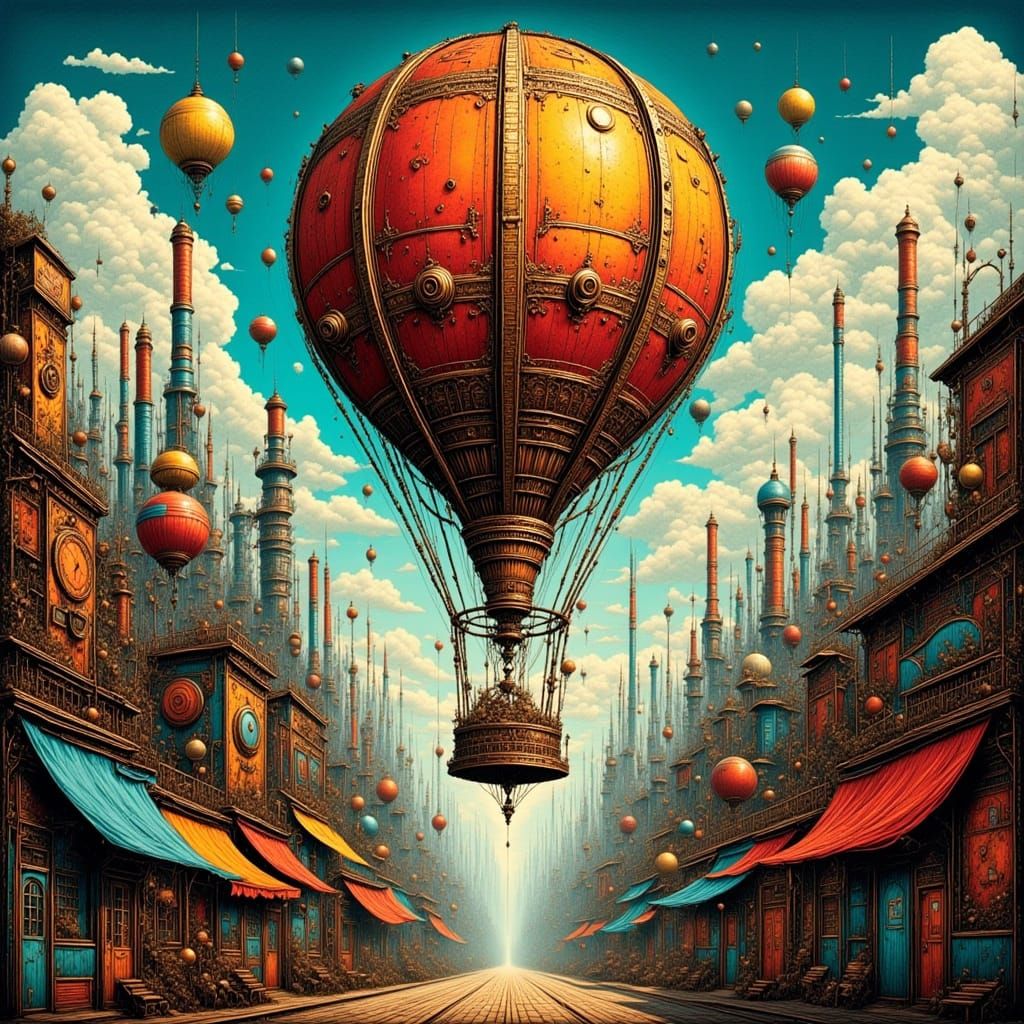 Brass hot air balloon