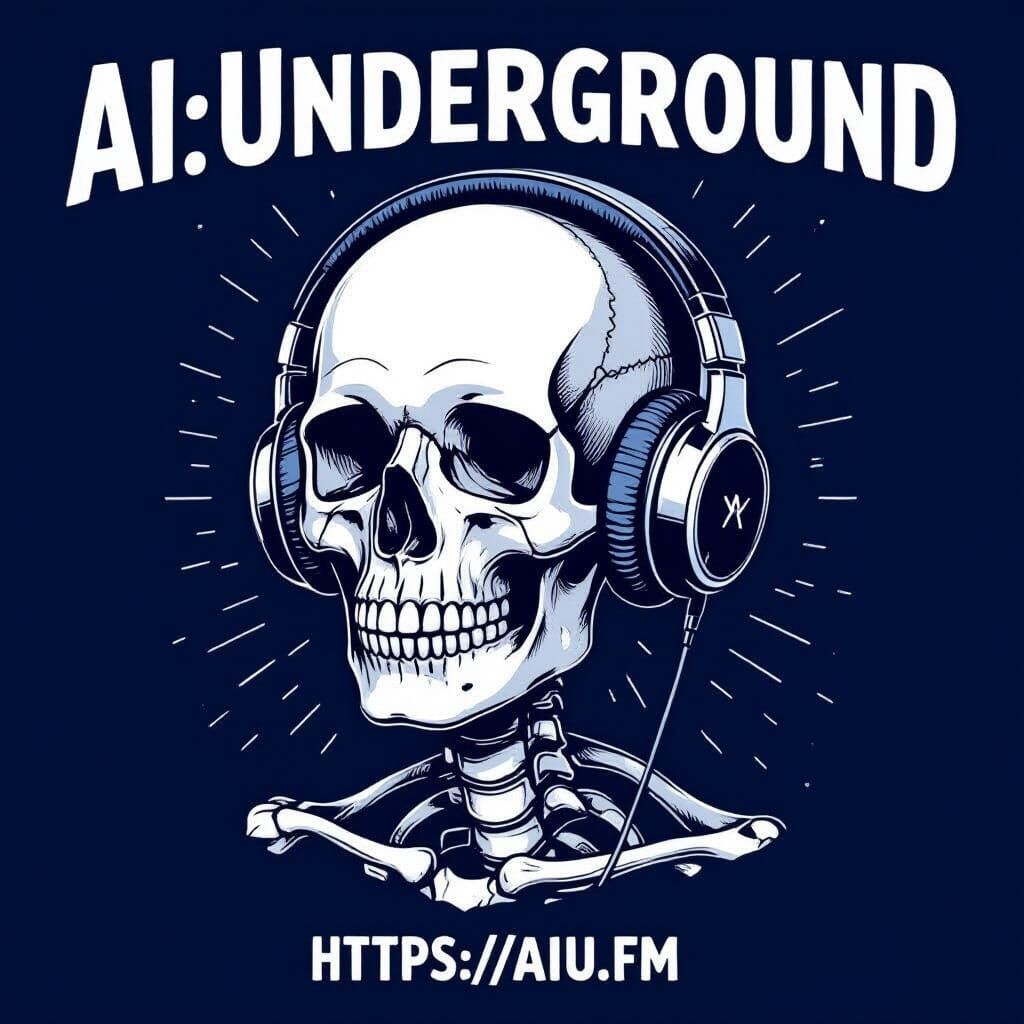 Monochromatic Skull with Headphones in Minimalist Style