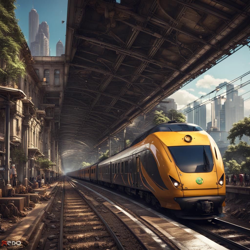Brazilian Intercity Train in São Paulo: Fantasy Art