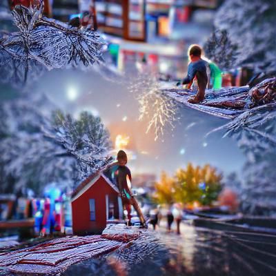 Magical Christmas Morning Snow Scene in 8K