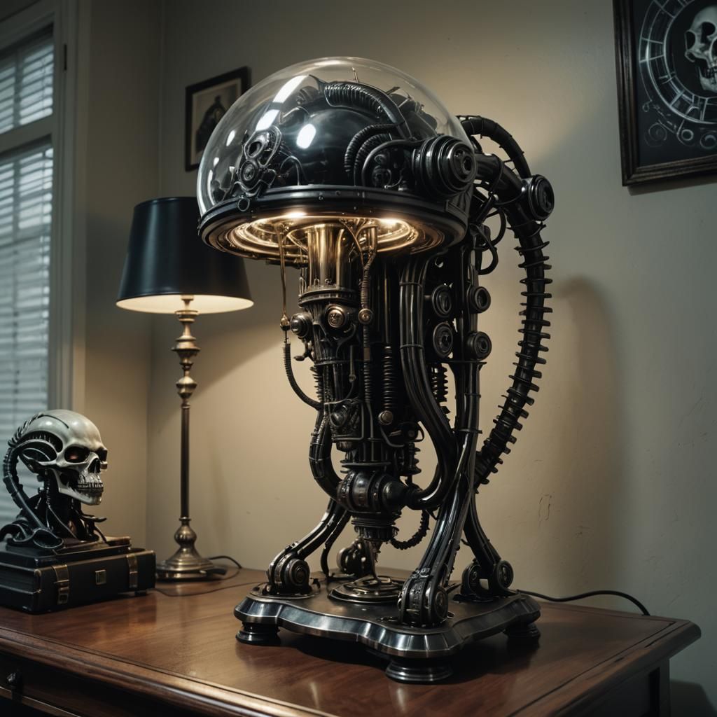 Biomechanical Lamp in Giger Style