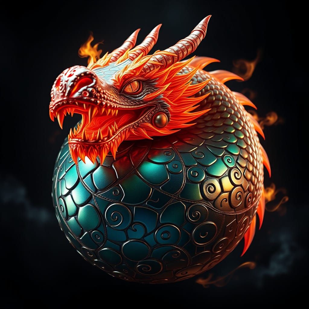 Majestic Dragon Ball in Iridescent Metallic Ball