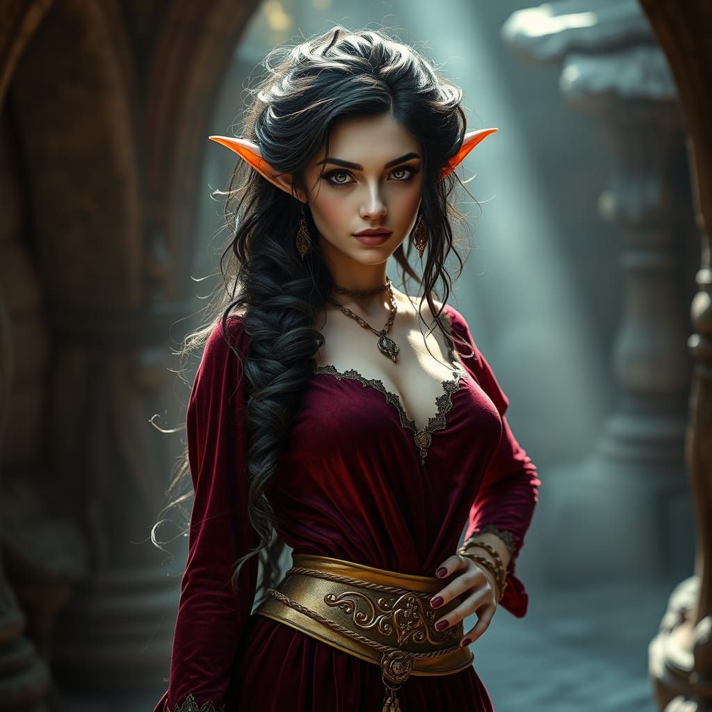 Gipsy Elf Portrait in a Hyperrealistic Style