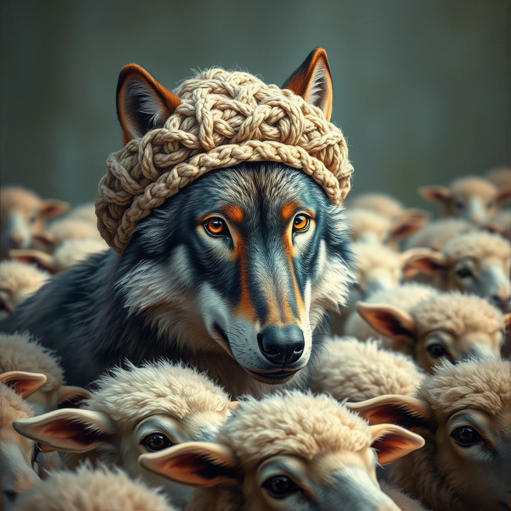 Wolf in Sheep's Clothing, Neo-Expressionist Portrait