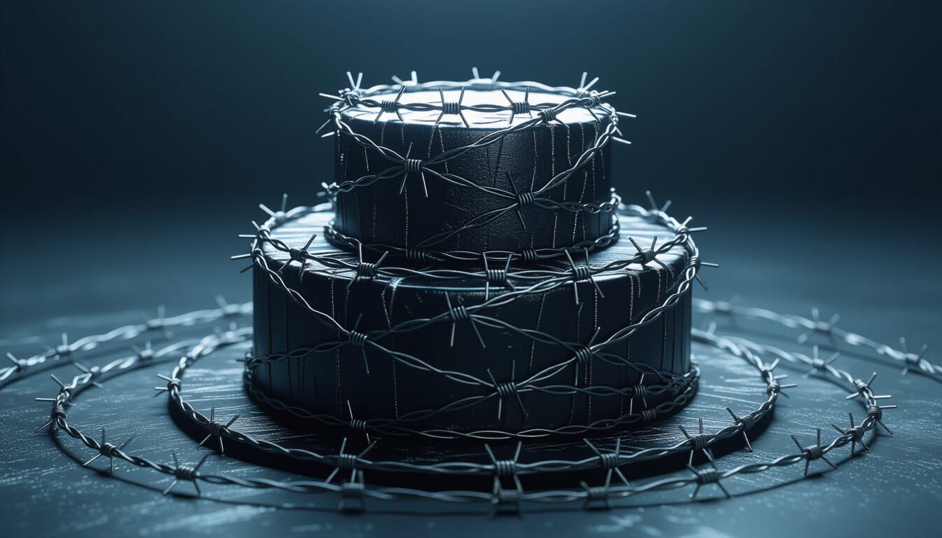 Barbed Wire Birthday Cake in CGI Detail
