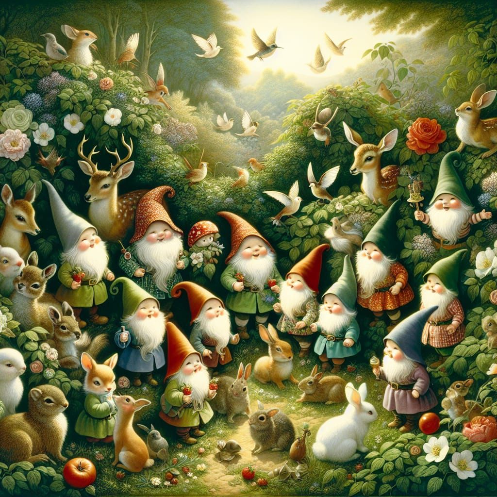 Gnomes and Forest Friends Unite in Whimsical Garden Party