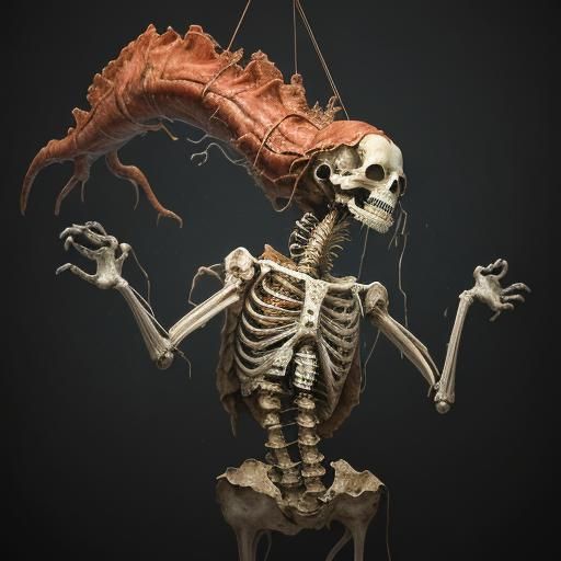 Grotesque Elongated Figure in Impasto Style