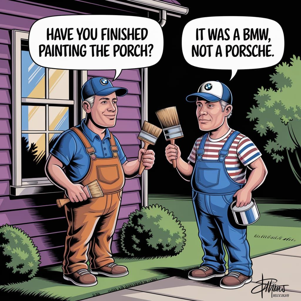 Funny Cartoon: The Painting Mix-Up