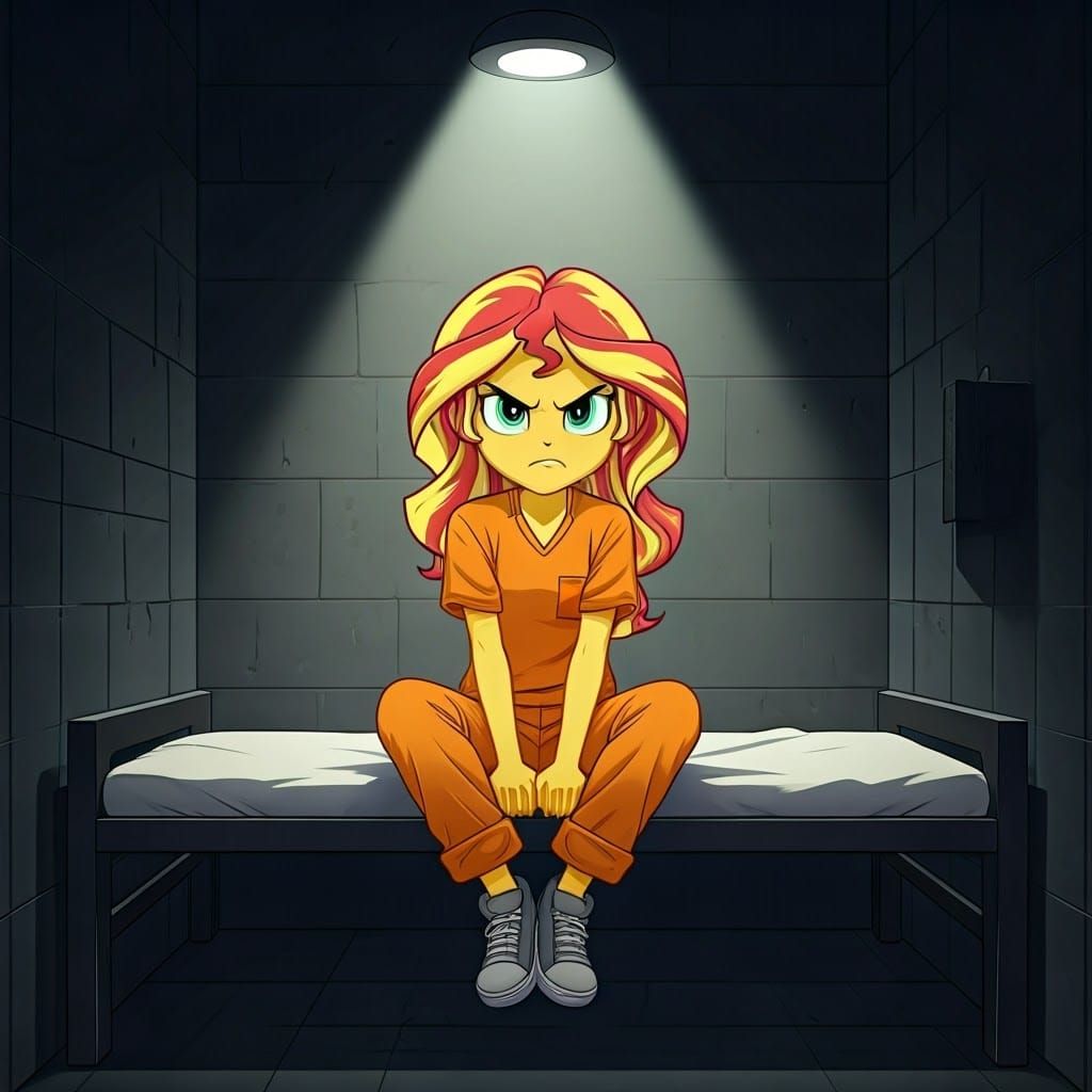 Sunset Shimmer: Defiance in a Prison Cell
