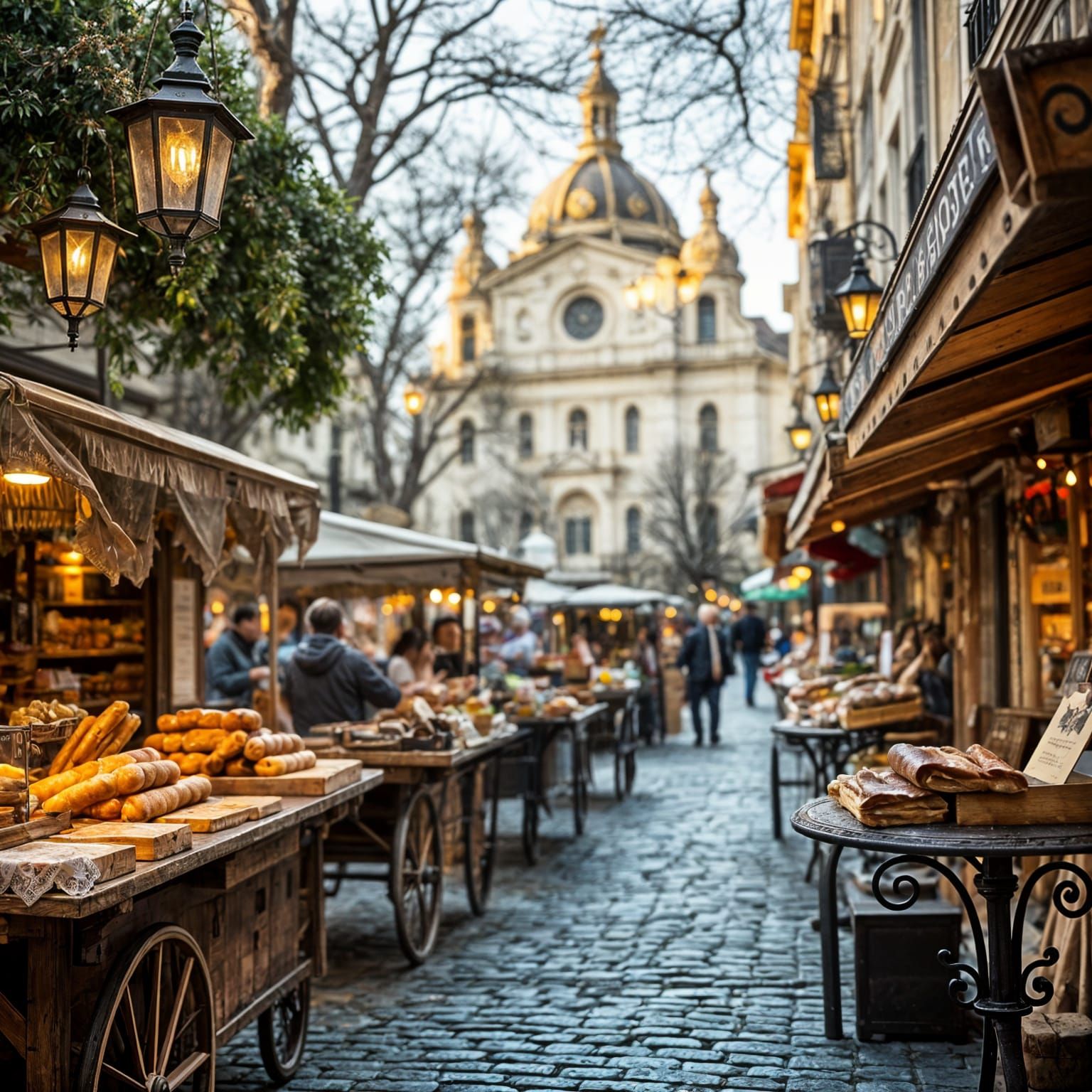 Charming French Market Scene in Soft Light