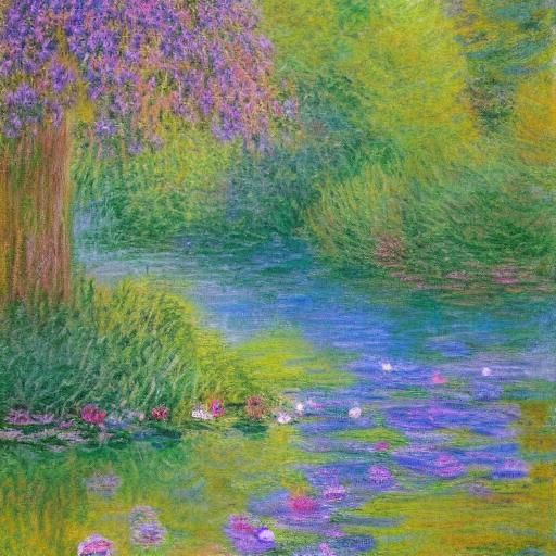 Impressionist Living Room with Fish Jug, Monet Style