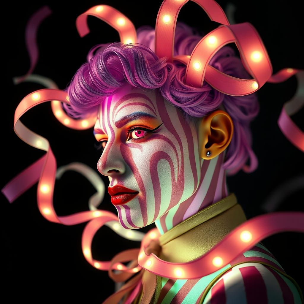 Ethereal Circus Enchantress in Pastel Hues