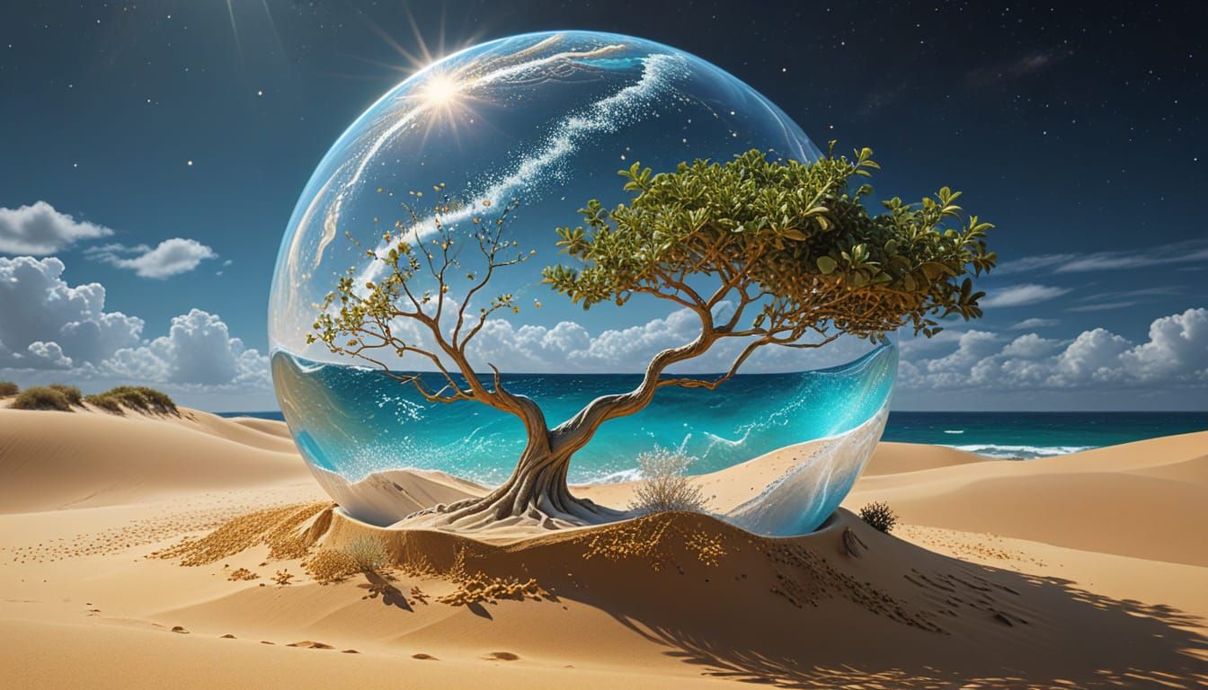 Golden Dune with Star Sphere, Astral Illustration