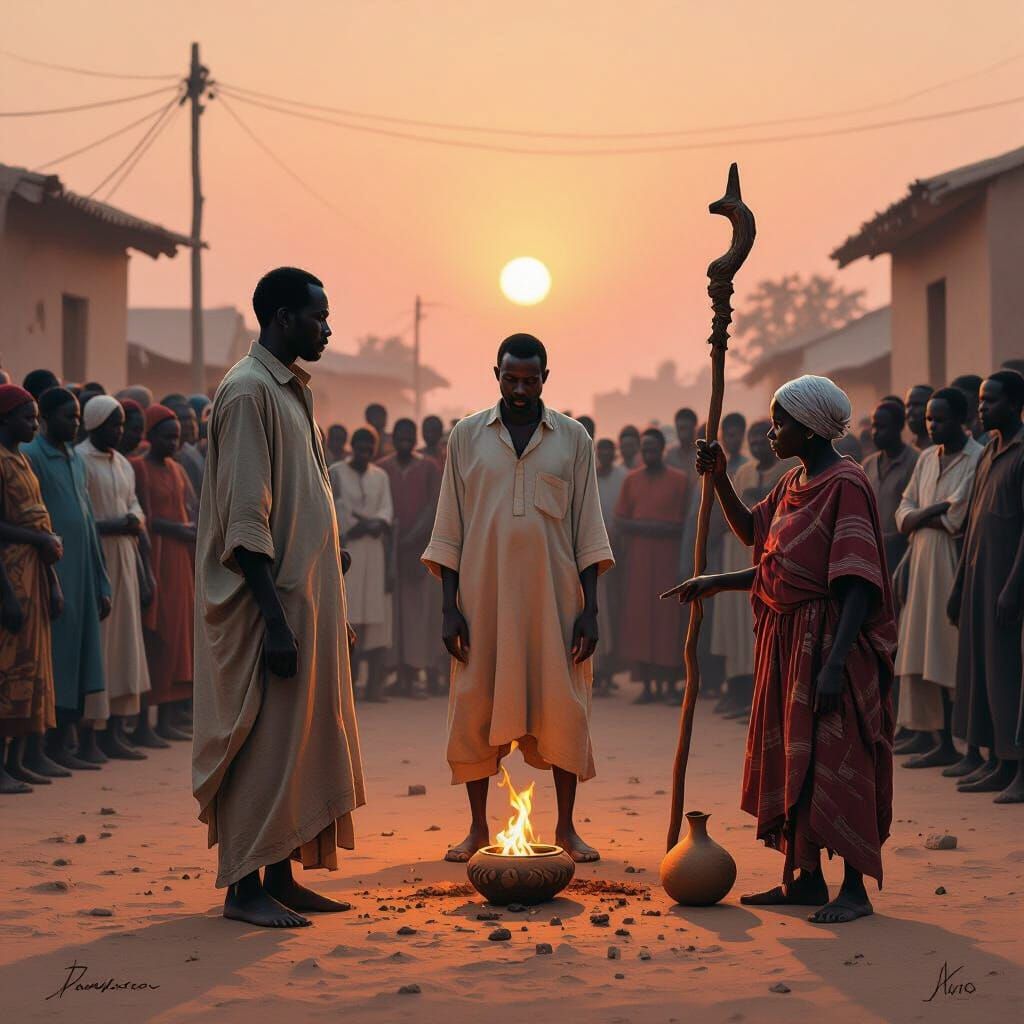 Village Square Judgment at Dawn