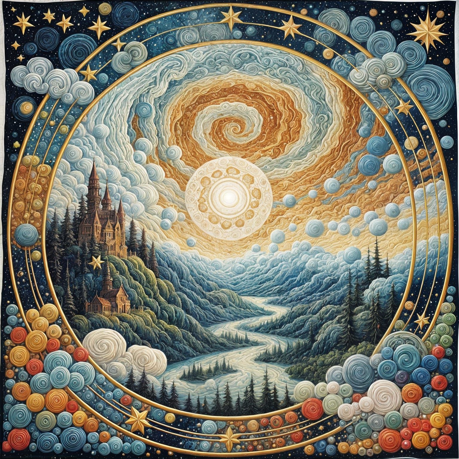 Celestial Sphere: Dreamlike Fantasy Landscape