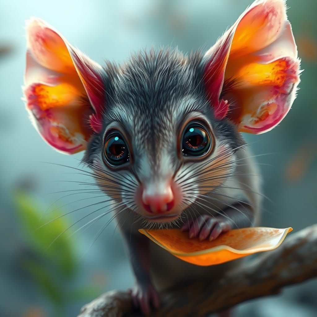 Ethereal Melomys Rubicola in Hyperdetailed 3D Digital Art
