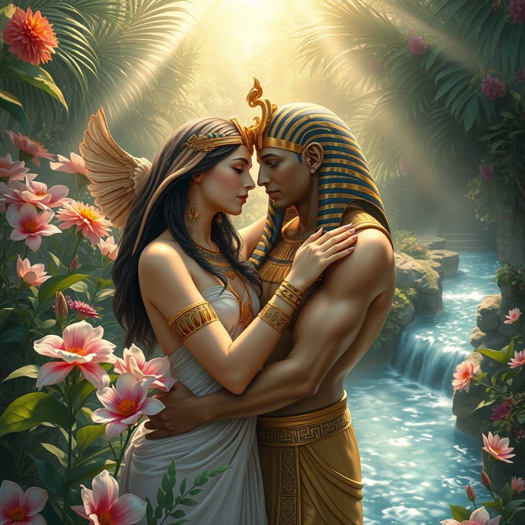 Isis and Osiris Reunited: An Art Nouveau Scene