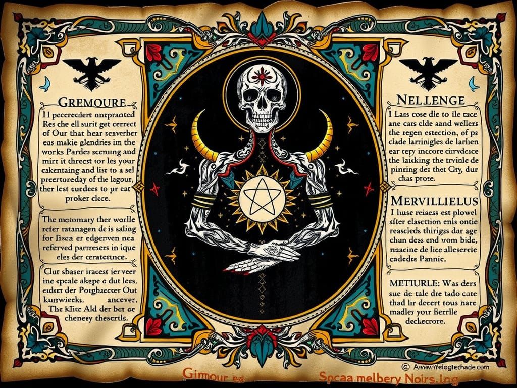 Mystical Qabbalist Seal of Alchemy in Grimoire of Dark Magic