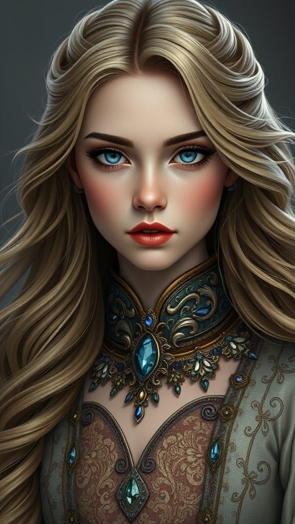 Ethereal Noblewoman in Medieval Fantasy Portrait