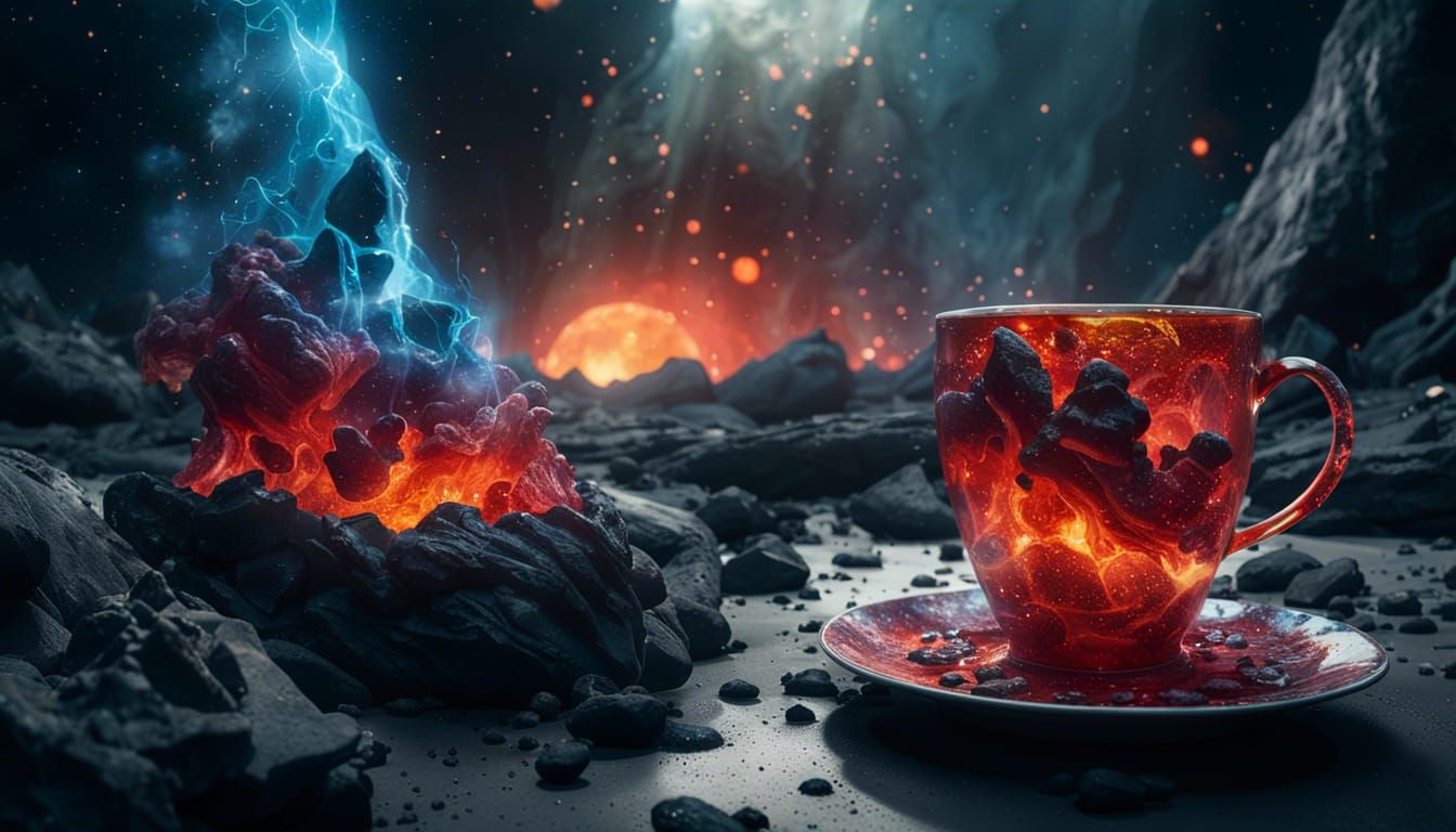 Nebula Teacup in Aetherpunk Style
