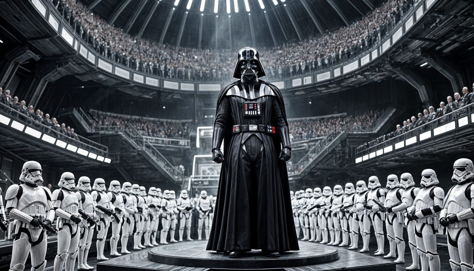 Darth Vader Leads Imperial Stormtroopers in a Galactic Addre...