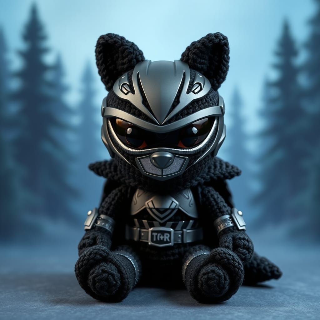 Black Topaz Wolf Power Ranger Amigurumi