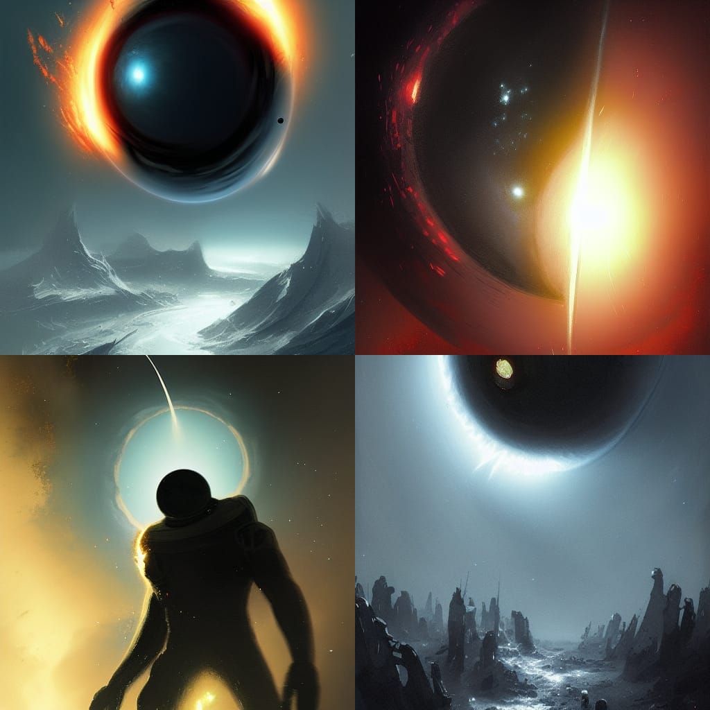 Sinister Black Hole Devouring the Universe