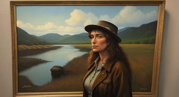 Ethereal Oil Painting Inspired by Bob Dylan's 'Girl'