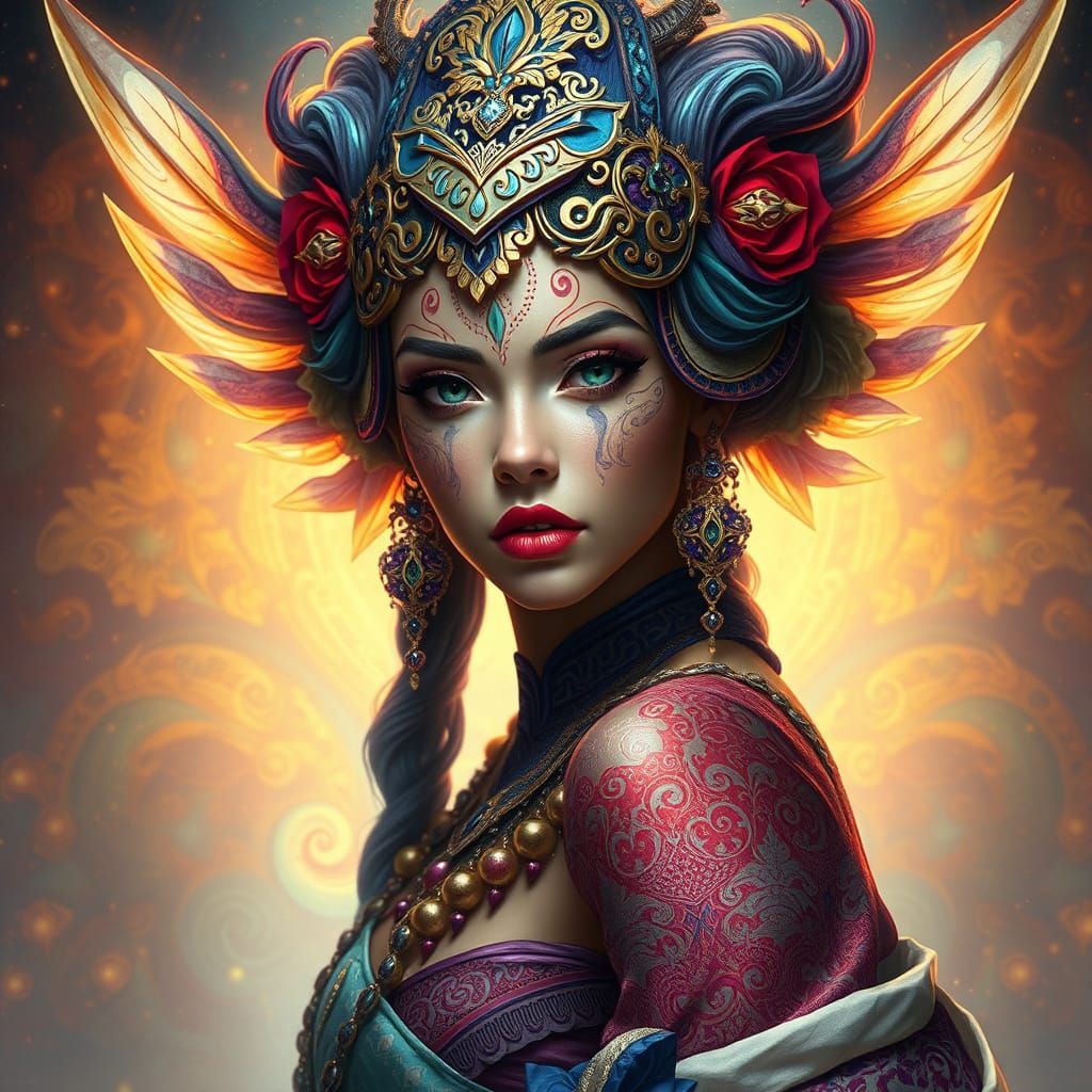 Majestic Magic Woman in Regal Attire