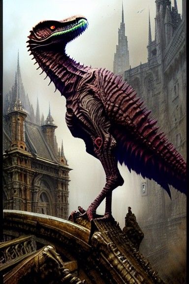 Magical Raptor in Hyper-Detailed Digital Art