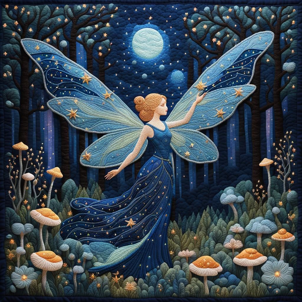 Quilted Wings Of Midnight Magic