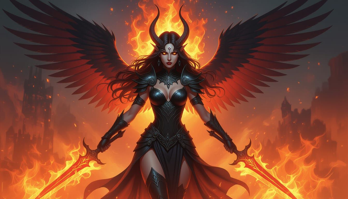 Dark Fire Goddess Unleashes Fiery Power