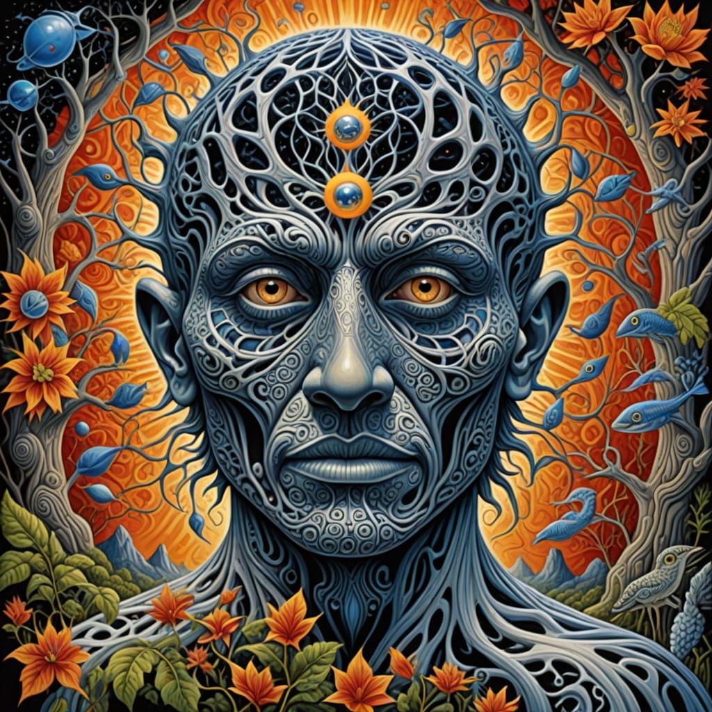 Surreal Fantasy Nature Illusion in Visionary Art Style