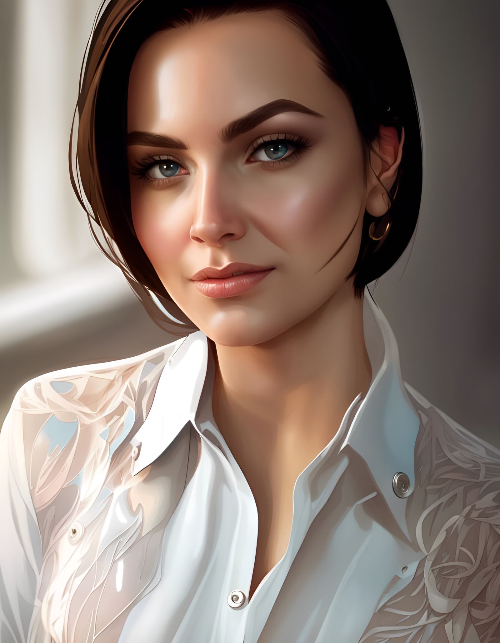 Stunning Woman Portrait in Art Nouveau Style