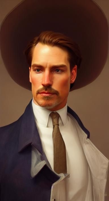 Equestrian Gentleman Portrait in Hyperdetailed Style