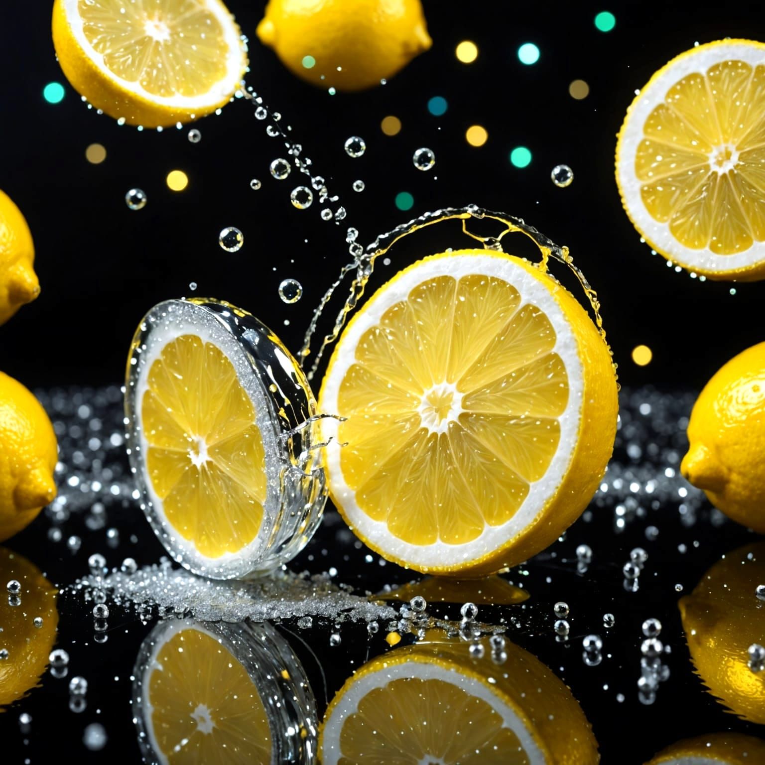 Glittering Close-up of Murano Glass Lemon