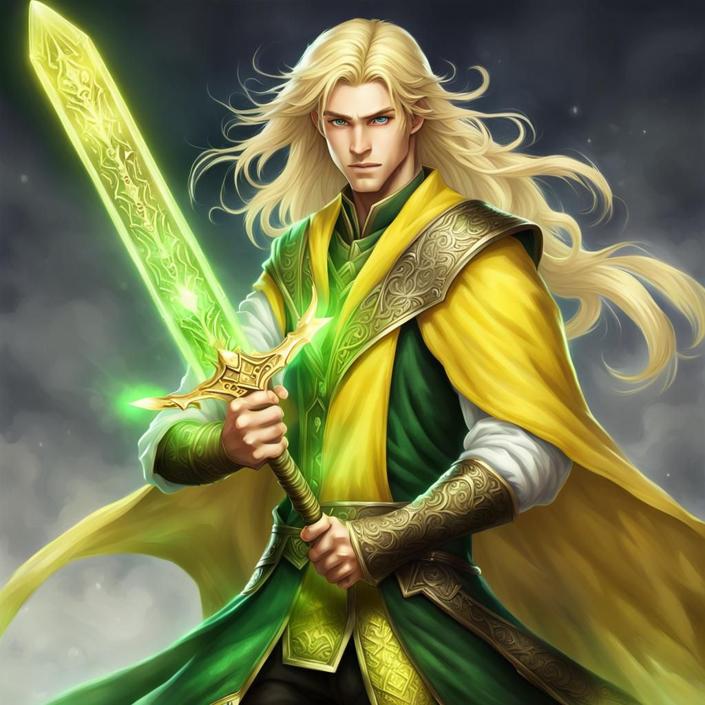 Blonde Hero with Glowing Daggers